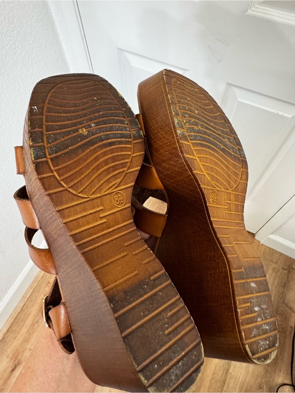 Limelight Tan Strappy Wedge Sandals - Picture 6 of 6